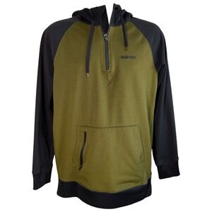 Burton Mens Colombo 1/4 Zip Bonded DryRide Hoodie Sweatshirt Size S Snowboarding